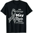 thumbnail image 1 of Go Gray In May Brain Cancer Tumor Awareness Grey Ribbon T-Shirt, 1 of 4