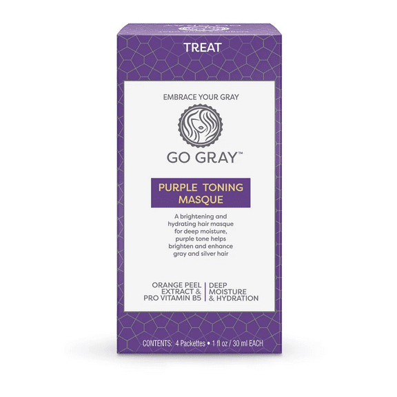 Go Gray Purple Toning Masque for Gray Hair and Silver Hair, 1 fl oz, 4 Pack