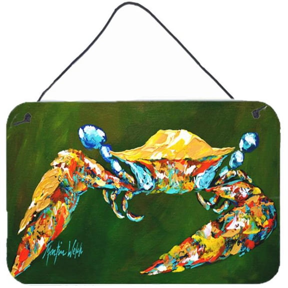 Go Green Crab Aluminium Metal Wall or Door Hanging Print