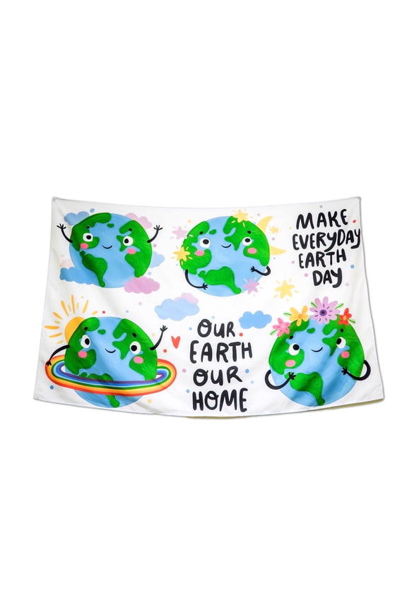 “Make Everyday Earth Day” Tapestry – 54" x 34" Eco Wall Hanging