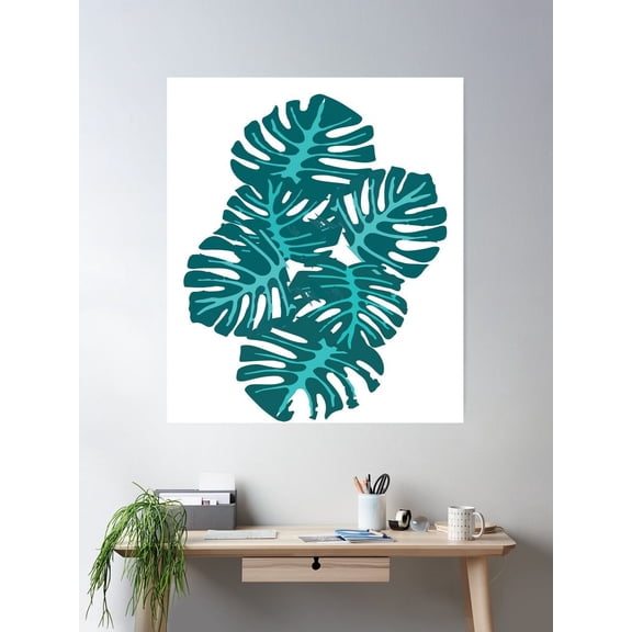 Go Green Leaf Poster Wall Art, Modern Wall Decor For Living Room Bedroom, 8x12 UNFRAMED