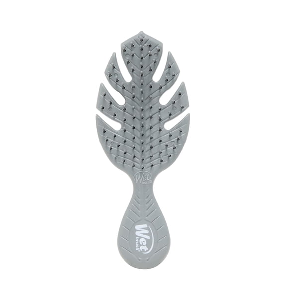 Go Green Mini Detangler, Grey - Detangling Travel Hair Brush - Ultra-Soft IntelliFlex Bristles Glide Through Tangles & Gently Loosens Knots While Minimizing Pain, Split Ends & Breakage