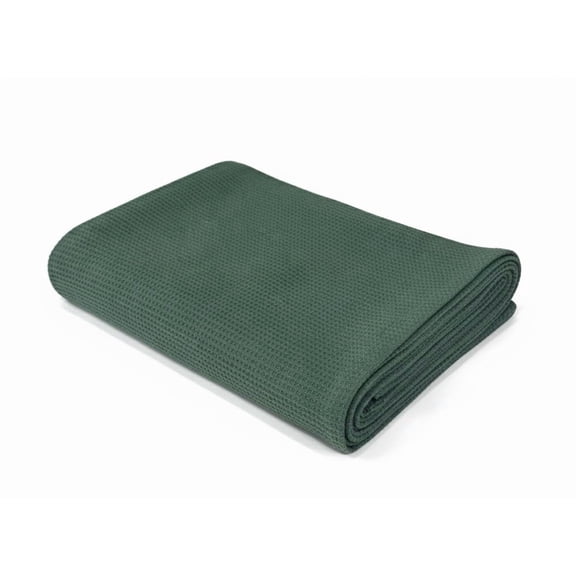 Go Green Organics Gots Certified Waffle Bath Towel 600 Gsm | Super Absorbant & Quick Dry, No Softeners, Environment Friendly Bath Towel (Forest Green)