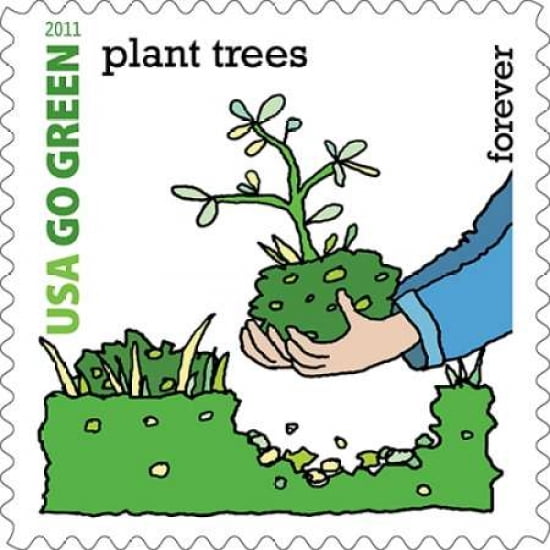 Go Green Plant Trees Canvas Art - US POSTAL SERVICE (24 x 24)
