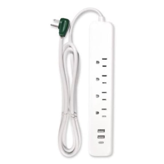 Go Green Power 4 ft. Cord Length Cord Surge Protector with Three USB Ports