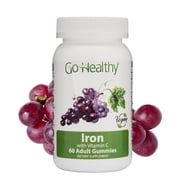Go Healthy Natural Kids Iron Gummies with Vitamin C Supplement - Vegan 60CT