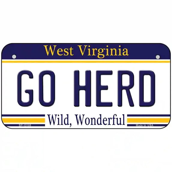 Go Herd Novelty Metal License Plate 6" x 3" Bicycle