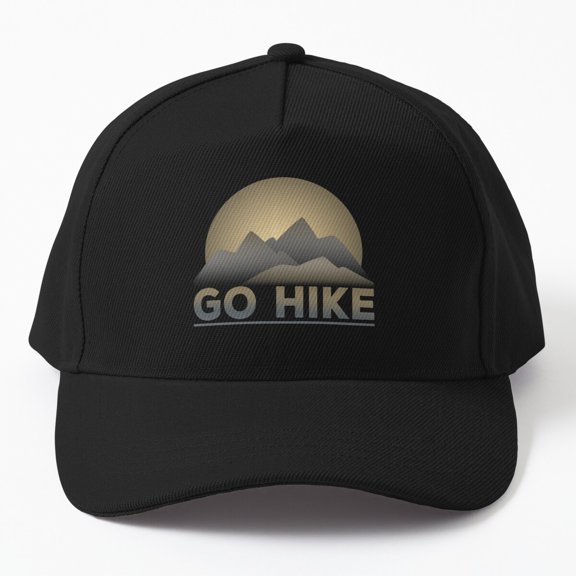 Go Hike Baseball Hat, Outdoor Trail Adventure Statement Graphic Design, Classic Cap