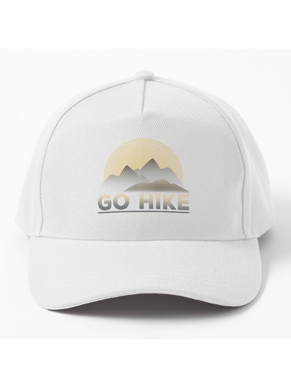 Go Hike Baseball Hat, Outdoor Trail Adventure Statement Graphic Design, Classic Cap
