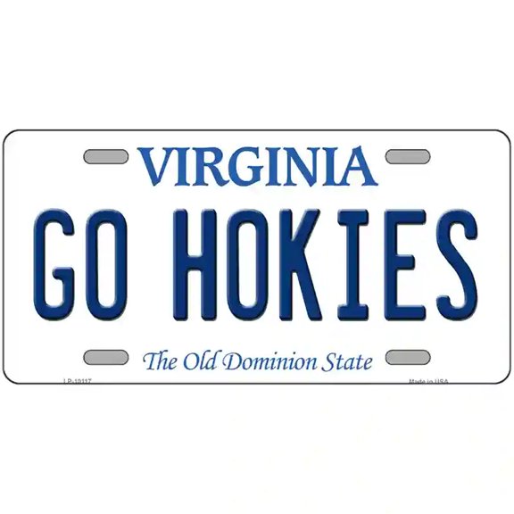 Go Hokies Virginia Metal Novelty License Plate 24" x 12" Large