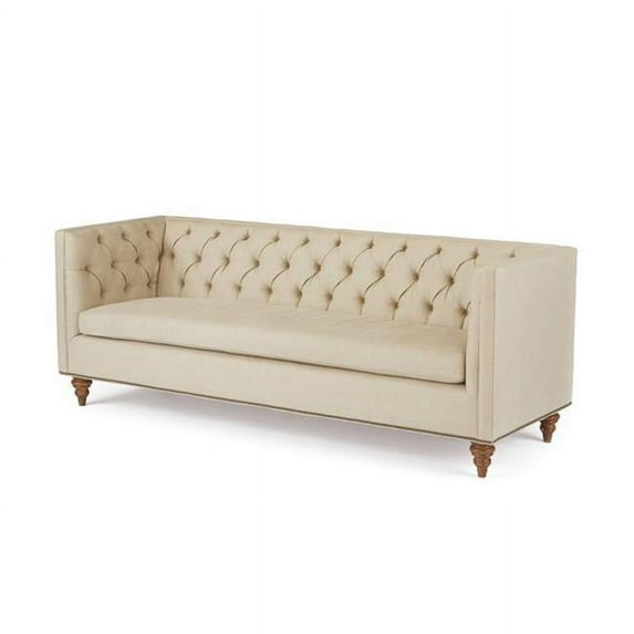 Go Home U80104202 33.5 x 31 x 90 in. Eric Sofa Flamme Cloud Brass Nailheads