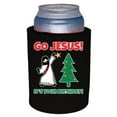 thumbnail image 1 of Go Jesus! It's Your Birthday! Thick Foam Old School Can Coolie (Black), 1 of 4