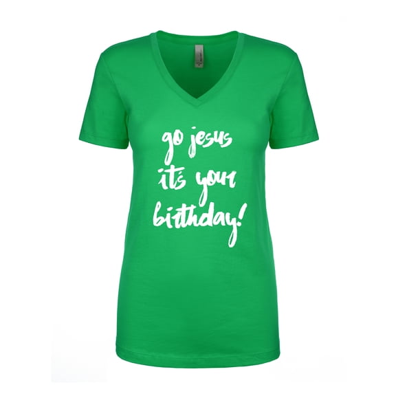 Go Jesus It's Your Birthday Womens V-Neck T-Shirt