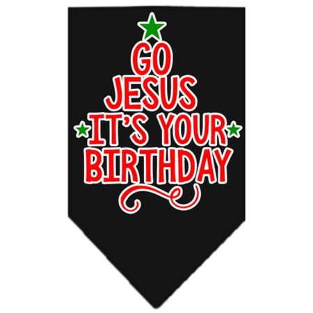 Christmas Pet and Dog Bandana Screen Printed, "Go Jesus, It's Your Birthday"