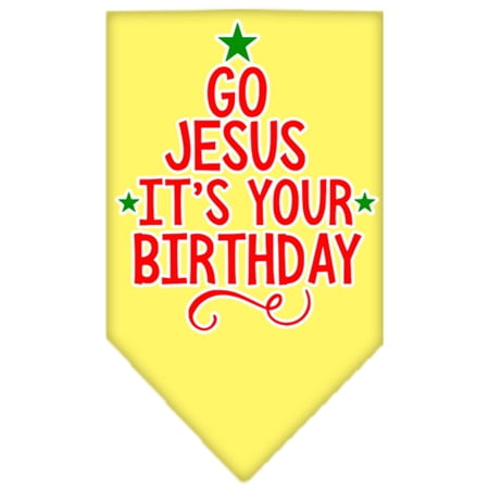 Christmas Pet and Dog Bandana Screen Printed, "Go Jesus, It's Your Birthday"