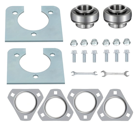 Go Kart 1" Live Axle Bearing with 3 Hole Flangettes Mount Hangers Kit for Mini Bike Manco Murray Yef Dog,1" Rear Shaft Wheel Bearing for Drift Trike Off Road ATV Minibike DIY Go Cart Parts