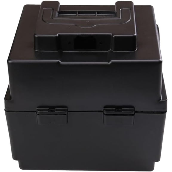 Go Kart Battery Storage Box Case Lawn Garden Mower ATV UTV Four Wheeler Go Kart Scooter Ebike Dirt Pit Bike Group Battery Storage Holder Tray for 2pcs 12V Batteries 7.9x 6.3x6.7 Inch Plastic Black