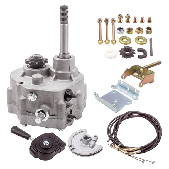 Go Kart Forward Reverse Gearbox for 2-14HP 4-Stroke Engines - #35 (12T) & #40/41/420 (10T) Sprockets Included, 16mm Shaft, F/N/R, Metal Construction