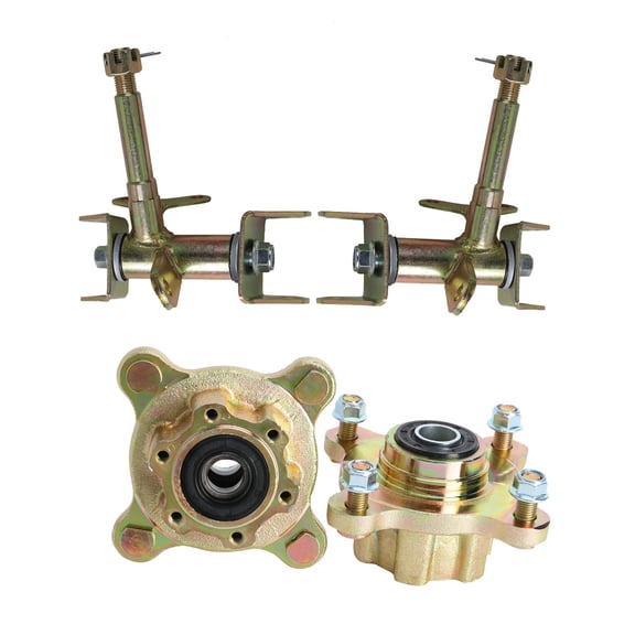 Go Kart Front Steering Knuckle Spindles with 4 Stud Front Wheel Hubs for Disc Brake Karting ATV UTV Drift Trike Golf Cart Quad Buggy Dune 4 Wheeler Tricycle Offroad Motorcycle 50cc -250cc