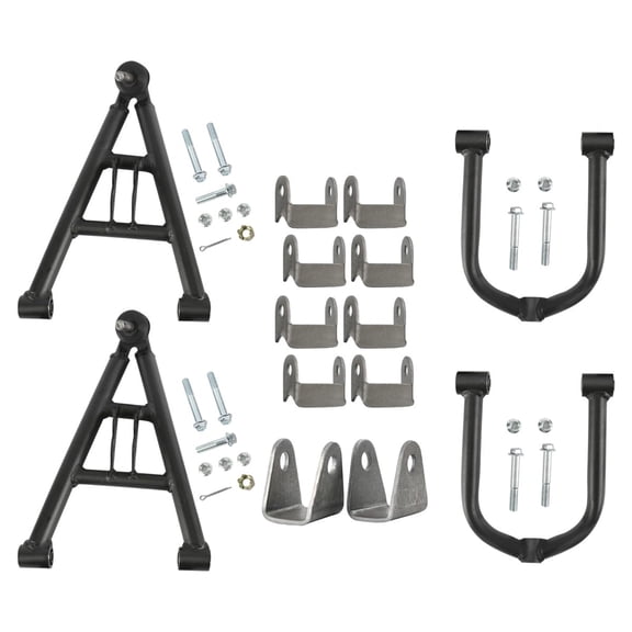 Go Kart Front Swing Arm Control Arms & Fixed Mounts & Shock Coil Over Mounts for DIY Go Kart Karting ATV UTV Drift Trike Golf Cart Quad Buggy Dune Moped Lawn Mower Four Wheeler Tricycle