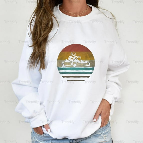 Go Kart Minimalist Racing Sport Graphic Unisex Sweatshirt M392302, Up to Size 5XL