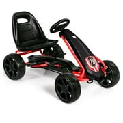 Go Kart Pedal Car Kids Ride On Toys Pedal Powered 4 Wheel Adjustable Seat Black