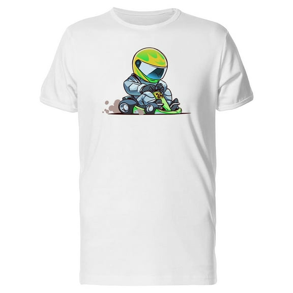 Go Kart Racer Cartoon T-Shirt Men -Image by Shutterstock, Male Small