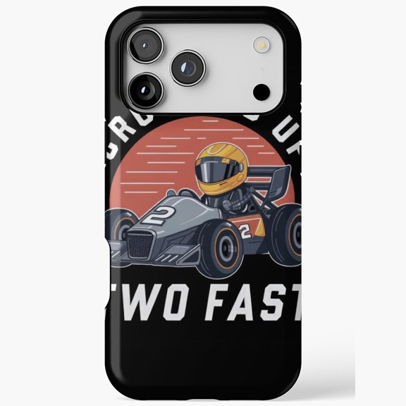 Go Kart Racer 'Too Fast' Retro Sun for iPhone Case 11 to 17 Pro Max
