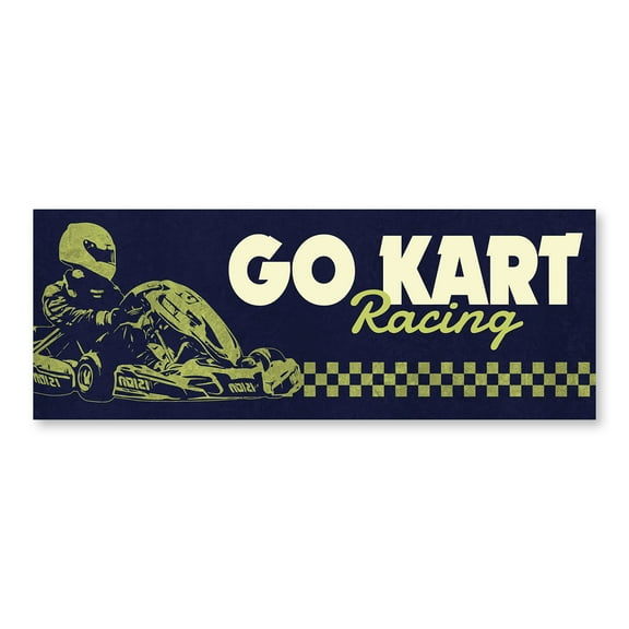 Go Kart Racing 12" x 4.5" Decal | Advertise Your Business | All Weather Can Apply To Any Surface | Go-Kart Track | Made in The USA