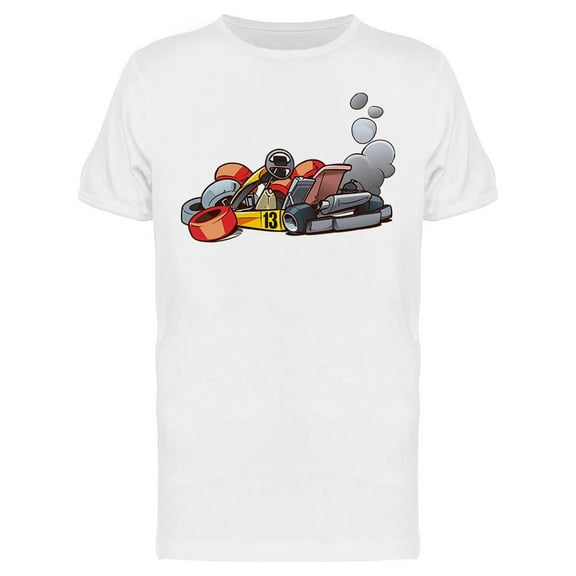 Go-Kart Racing Crash T-Shirt Men -Image by Shutterstock, Male x-Large