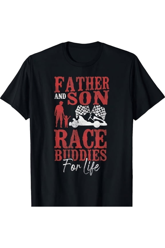 Go Kart Racing Dad n Vintage Father And n Race Buddies T-Shirt