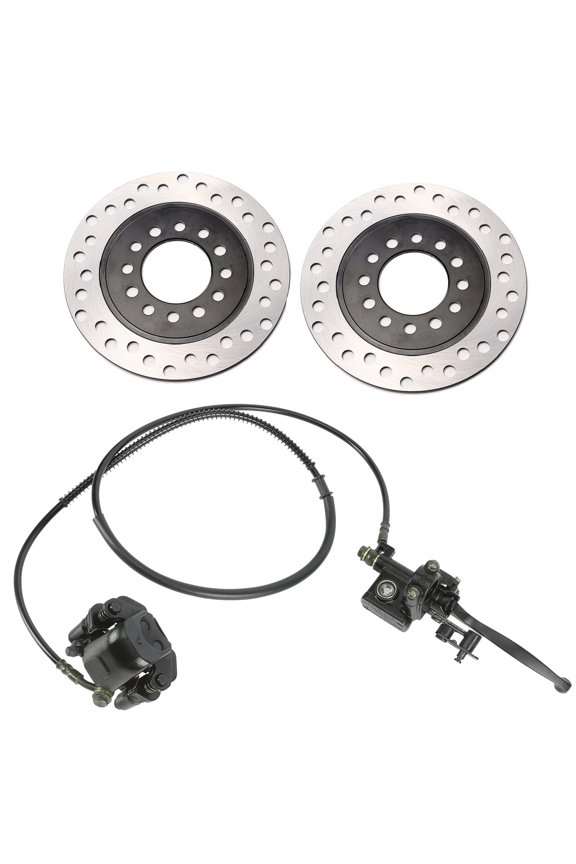 Go Kart Rear Hydraulic Brake Caliper Cylinder Assembly + Disc Brake Rotor for ATV Quad Buggy Moped Drift Trike Golf Cart Kazuma Sunl Taotao Coolsport Kazuma Sunl Roketa 50cc-250cc