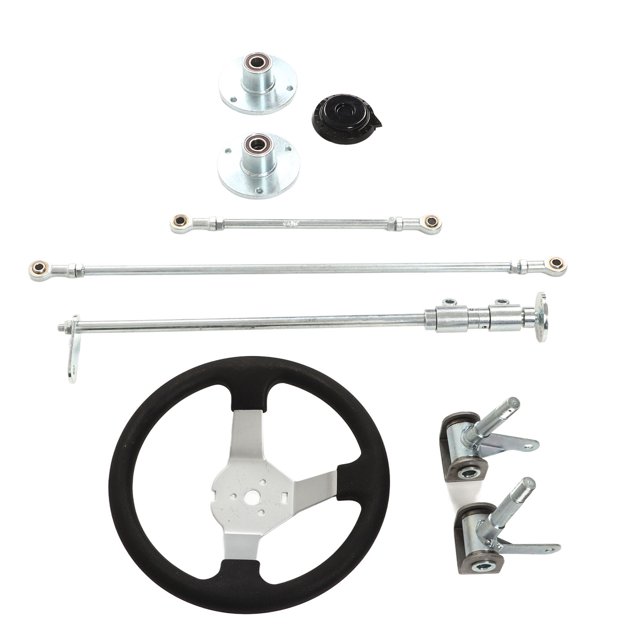 Go Karts Steering Wheel Kit, Tie Rod Joint Kit 300mm Solid Construction Heavy Duty For 150cc