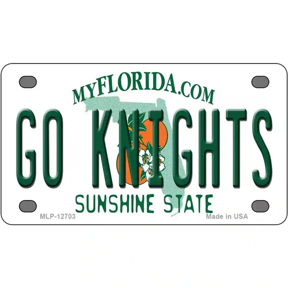 Go Knights Novelty Metal License Plate 4" x 2.2" Mini