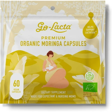 Go-Lacta Premium Malunggay (Moringa oleifera Lam.) Breastfeeding Supplement Clinically Proven To Support Lactation (60 count)