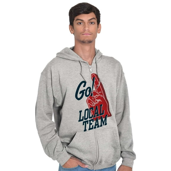 Go Local Sport Team Number 1 Fan Sign Unisex Fleece Graphic Zip Up Hoodie Brisco Brands 5X
