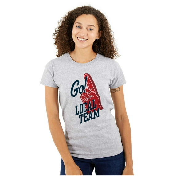Go Local Sport Team Number 1 Fan Sign Womens Slim Fit Graphic Tee Brisco Brands L