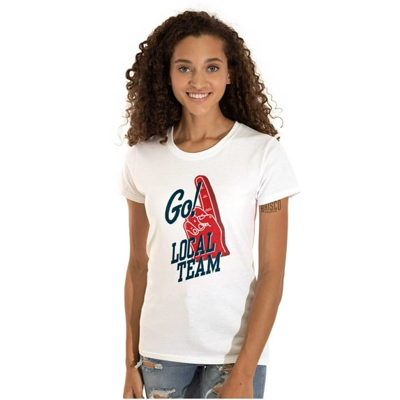 Go Local Sport Team Number 1 Fan Sign Womens Slim Fit Graphic Tee Brisco Brands M