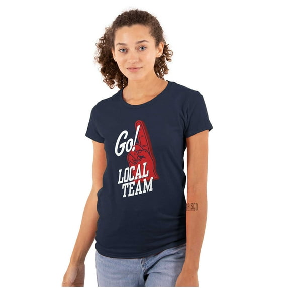 Go Local Sport Team Number 1 Fan Sign Womens Slim Fit Graphic Tee Brisco Brands X