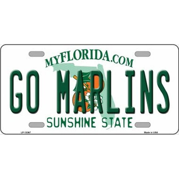 Go Marlins Metal Novelty License Plate