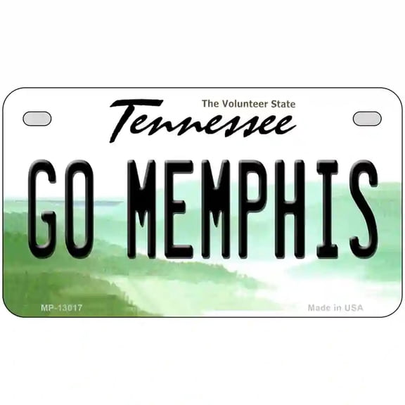 Go Memphis Novelty Metal License Plate 7" x 4" Motorcycle (MP)