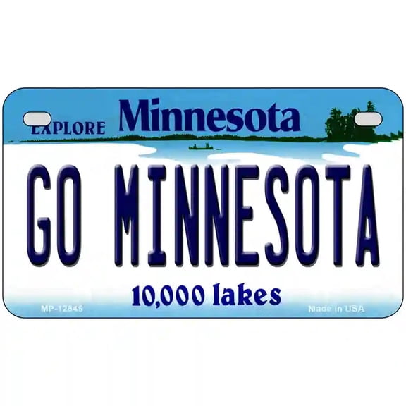 Go Minnesota Novelty Metal License Plate 7" x 4" Motorcycle (MP)