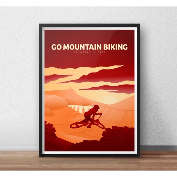 Go Mountain Biking - MTB Downhill Enduro Poster Print