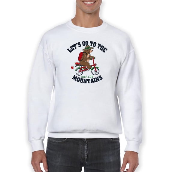 Go Mountains Bear On Bike Sweatshirt Men -Image by Shutterstock, Male 3X-Large