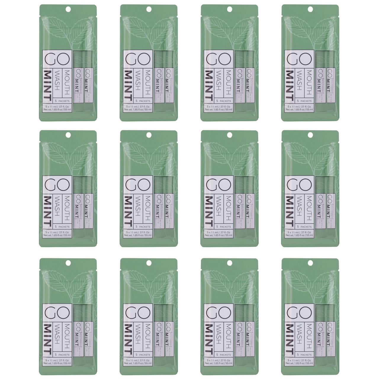 0.37 oz Individual Mouthwash Packets - Mint Flavor (12/Box)