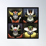 Go Nagai Tribute - Grendizer, Jeeg, Mazinger Z, Great Mazinger Poster Wall Art, Modern Wall Decor For Living Room Bedroom, 17x17 UNFRAMED