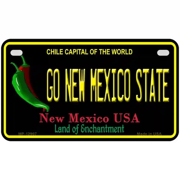 Go New Mexico State Novelty Metal License Plate 7" x 4" Motorcycle (MP)