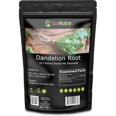 Go Nutra Dandelion Root Powder for Tea, Coffee & Beverages | Concentrated 10:1 Dandelion Root Extract Powder, Caffeine Free | No Added Ingredients | Non-GMO, Vegan | 16 oz (1 lb)