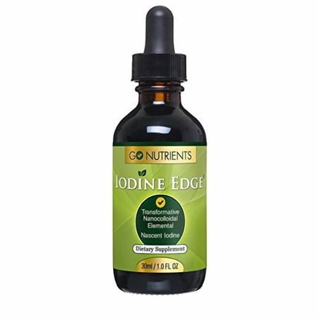 Go Nutrients Iodine Edge Nascent Drops, High-Potency Liquid Supplement for Thyroid Support, 1 fl oz