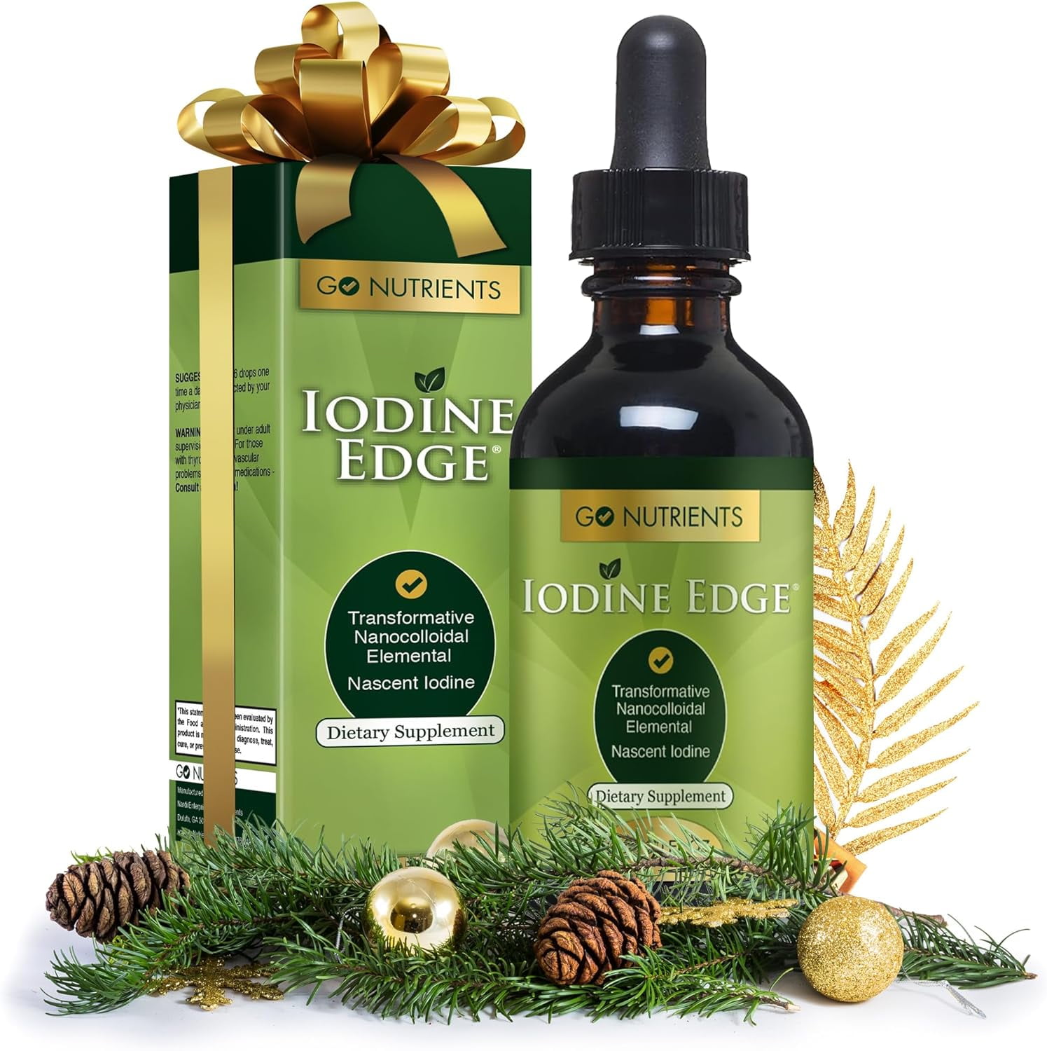 Go Nutrients Iodine Edge Nascent Iodine Liquid Drops Supplement